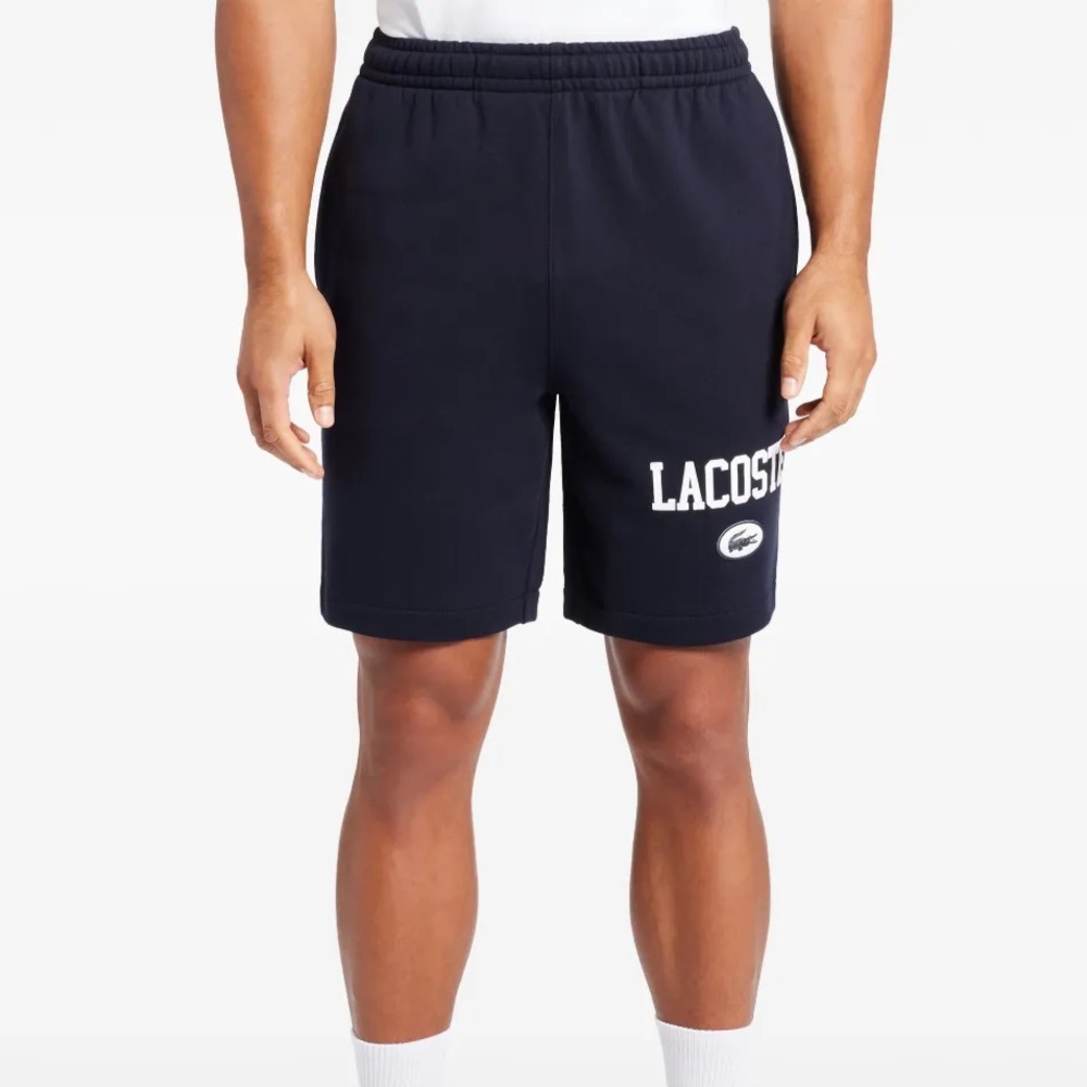 Lacoste Navy Logo Regular Fit Athletic Jogger Track Shorts Preppy Minimalist